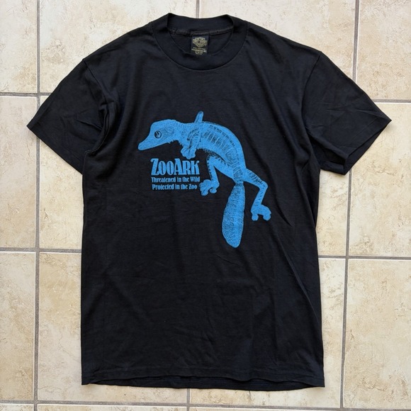 Harley-Davidson Other - Vintage Harley Davidson T Shirt Size Large‎ Black Gecko Wildlife Thin 80s USA